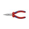 Fél-kerek csőrű (rádió) fogó 61HRC vágóéllel max.d2,5/1,6mm piros-kék 140mm-hossz KNIPEX - 2502140
