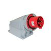 Ipari dugvilla 3P+E falonkívüli 63A 400V(50+60Hz) piros műanyag ferde csavaros PCE - 534-6