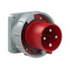Ipari dugvilla 3P+E ráépíthető 63A 400V(50+60Hz) piros műanyag egyenes csavaros PCE - 634-6