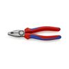 Kombinált fogó 60HRC max.d12/3,4/2,2mm-vágás piros-kék polírozott 180mm KNIPEX - 0302180