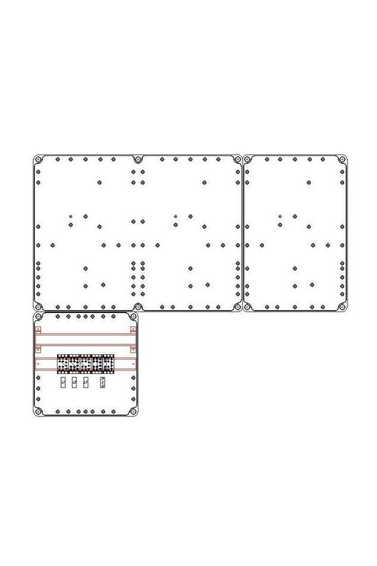 1/3F mérőszekrény 1xM63.80A+1xV32+1xH63.80A szabadvezetékes 2 3M PVT 7590 Á-V-H Fm-SZ Csatári Plast - CSP21.E026