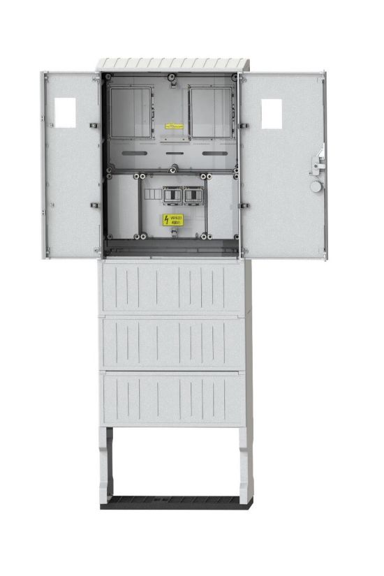 1/3F mérőszekrény 1xM63.80A+1xV32 földkábeles álló 1-szintes 1 2M 2 PVT-K-L Á-V Fm Csatári Plast - CSP21.ES054
