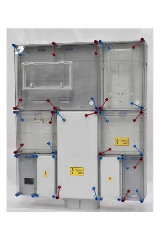 1/3F mérőszekrény 1xM63.80A+1xV32A+1xH63.80A földkábeles 4-modulhely  HB333KF4-U1(HEN25.E193) Hensel - 1091995