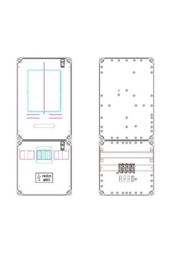 1/3F mérőszekrény 1xM63.80A szabadvezetékes 1-szintes 1-mérőhely 1M PVT 3075 Fm-SZ Csatári Plast - CSP21.E016