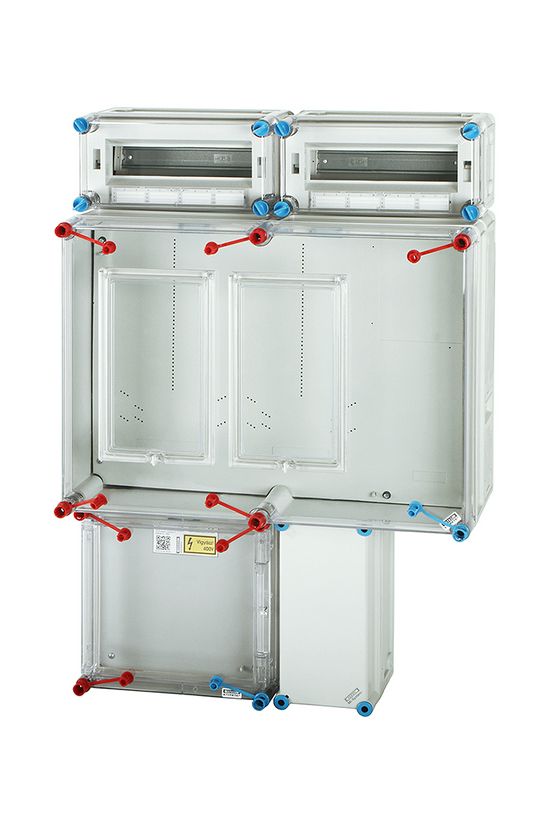 1/3F mérőszekrény 1xM80+1xH63A +2x12M felül 1-szintes 2-mérőhely 2M HB33K024-U(HEN21.E012) Hensel - 1091623