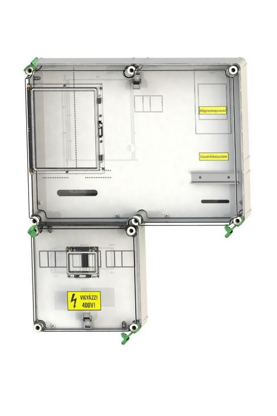 1/3F mérőszekrény 1xV63.80A szabadvezetékes 1-szintes 1-mérőhely 2M PVT 6075 VFm-SZ Csatári Plast - CSP21.E018