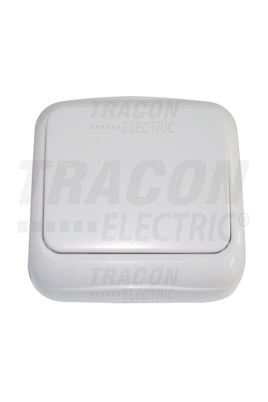 101 1P kapcsoló betét komplett házban fehér falonkívüli csavaros IP20 1- billentyű/gomb TRACON - TTK-01