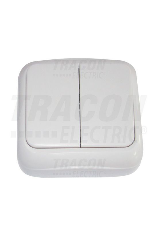 105 2x1P csillárkapcsoló betét komplett házban fehér falonkívüli csavaros IP20 2- TRACON - TTK-06