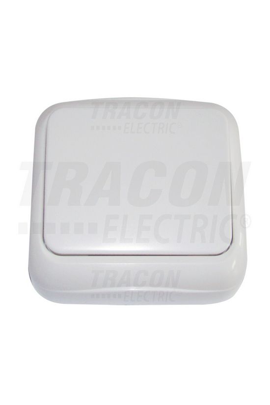 106 váltókapcsoló betét komplett házban fehér falonkívüli csavaros IP20 1- billentyű/gomb TRACON - TTK-02