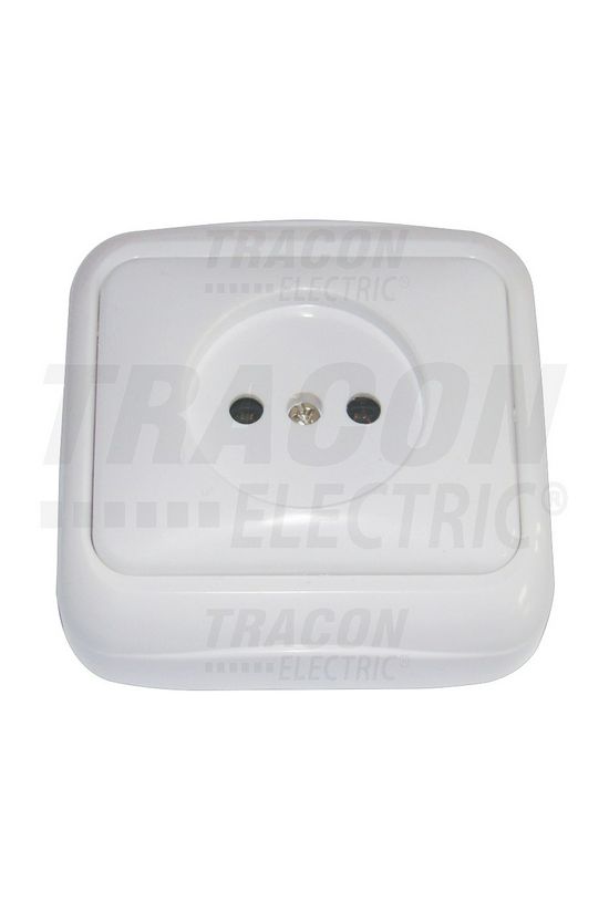 162 dugalj földeletlen dugalj komplett házban fehér IP20 falonkívüli csavaros TRACON - TTK-13