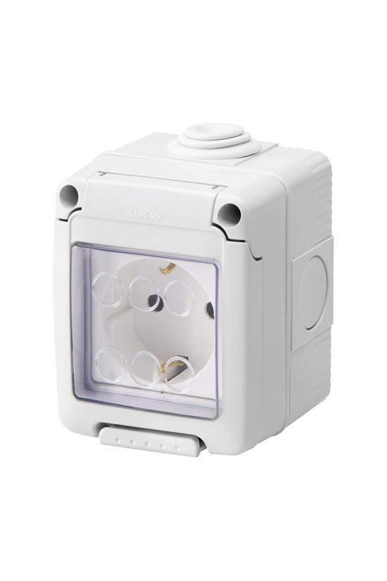 162 dugalj földelt gyerekzárral szürke IP55 falonkívüli csavaros 27Combi GEWISS - GW27844