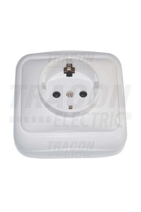 162 dugalj földelt komplett házban fehér IP20 falonkívüli csavaros TRACON - TTK-11
