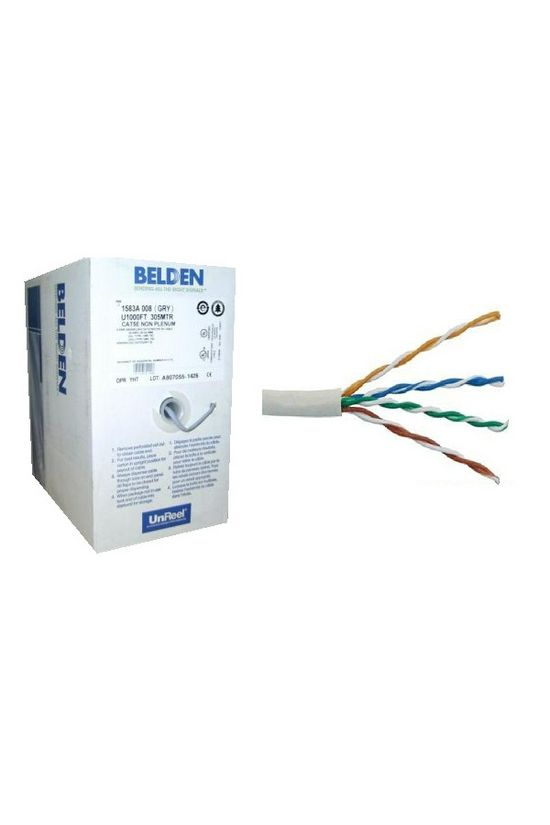 Adatátviteli LAN kábel UTP 100MHz Cat5e 4x 24AWG tömör réz szürke UTP 305m BELDEN - 1583E