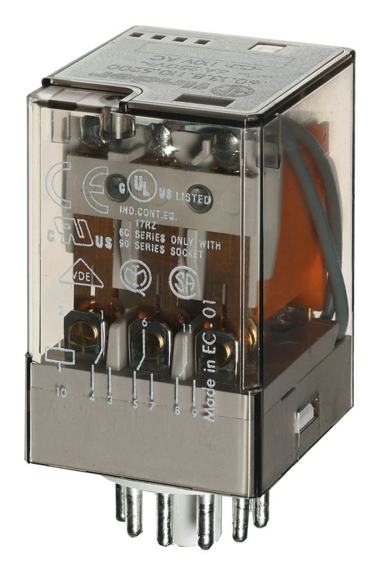 Általános célú relé 10A 3-v dugaszolós 230VAC monostabil IP20 60.13.8.230.0040 FINDER - 601382300040