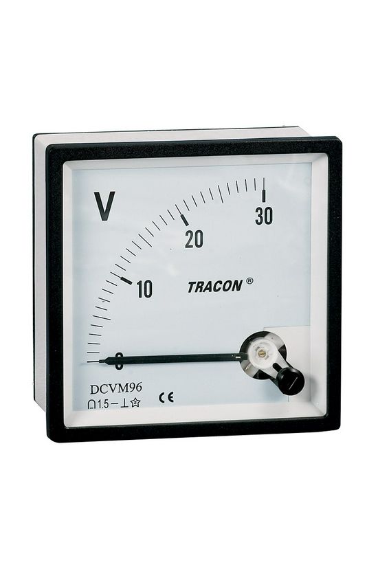 Feszültségmérő analóg táblaműszer 0-250Vméréstartomány DC 1.5-osztály 48mm x 48mm x TRACON - DCVM48-250
