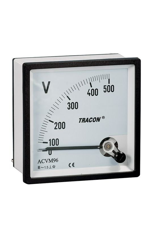 Feszültségmérő analóg táblaműszer IP52 lágyvasas 0-300Vméréstartomány AC 1.5-osztály TRACON - ACVM72-30