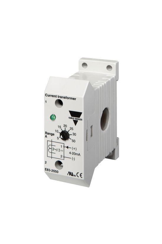 Áram távadó beépített áramváltóval 50A 4-20mA-kimenet Carlo Gavazzi - E83-2050
