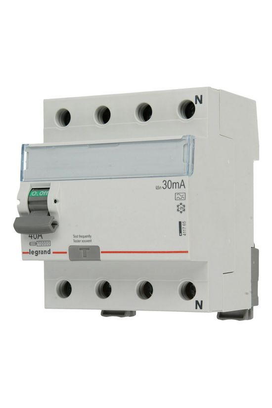 Áram-védőkapcsoló (Fi-relé) analóg 3P+N 40A 30mA A-típus 10kA TX3 LEGRAND - 411765