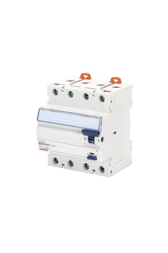 Áram-védőkapcsoló (Fi-relé) analóg 4P 40A 30mA AC-típus 6kA 90RCD IDP NA GEWISS - GWD4431