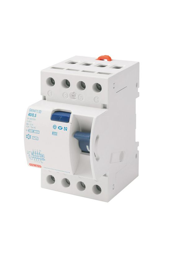 Áram-védőkapcsoló (Fi-relé) analóg 4P 40A 30mA AC-típus 6kA 90RCD SD GEWISS - GW94667