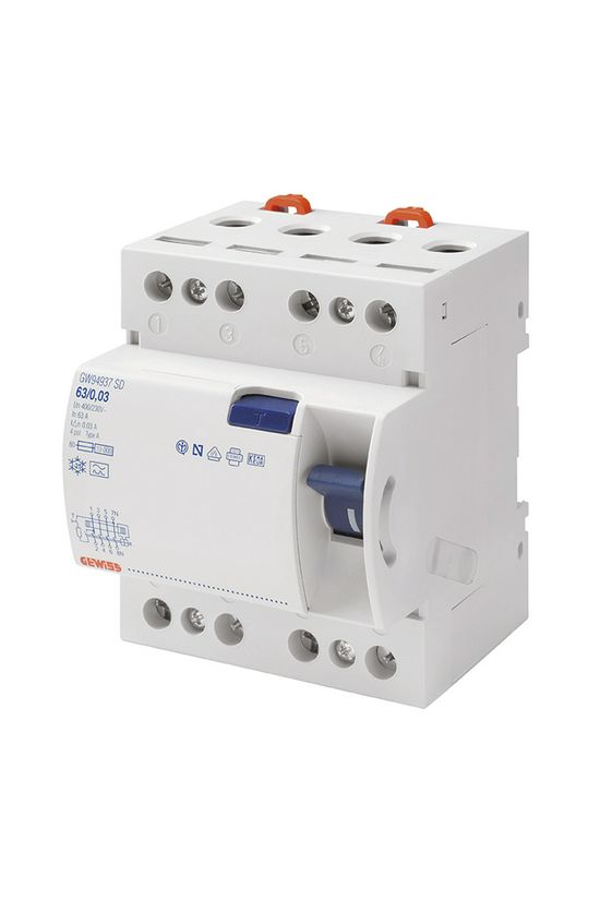 Áram-védőkapcsoló (Fi-relé) analóg 4P 80A 30mA AC-típus 6kA 90RCD SD GEWISS - GW94761K