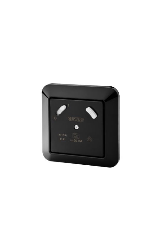 Áram-védőkapcsoló (Fi-relé) biztonsági analóg 1P+N 16A 30mA A-típus fekete 3kA 90 RCD GEWISS - GW95526N