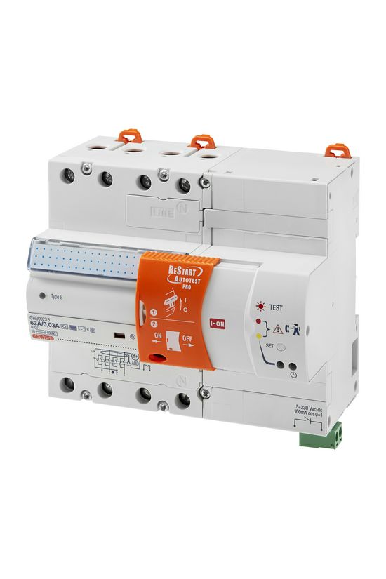 Áram-védőkapcsoló (FI) teszt/visszakapcsolóval 4P 63A 400V 0.03A A-típus 90ReStart GEWISS - GW90923B
