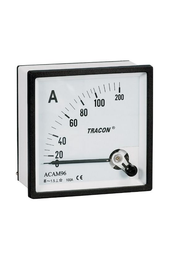 Árammérő analóg táblaműszer lágyvasas 0-30A 1.5-osztály AC TRACON - ACAM96-30