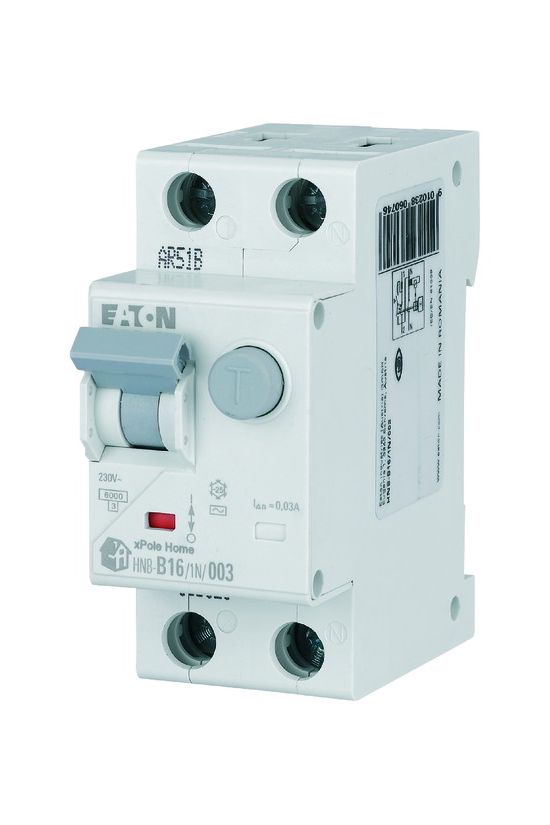 Áramvédő(FI)-kismegszakító 1P+N 16A B-jelleg 0.03A AC-típus HNB-B16/1N/003 xPole Home EATON - 195121