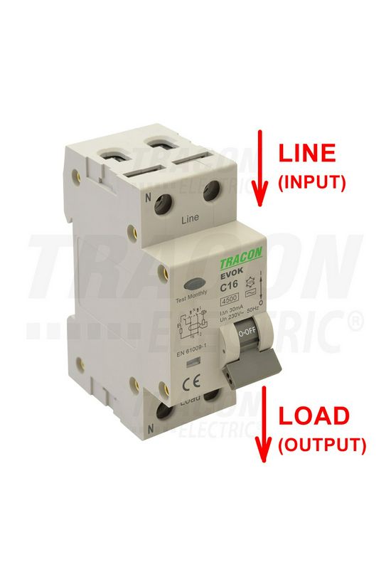 Áramvédő(FI)-kismegszakító 1P+N 16A B-jelleg 0.03A AC-típus 2M TRACON - EVOK2B1603