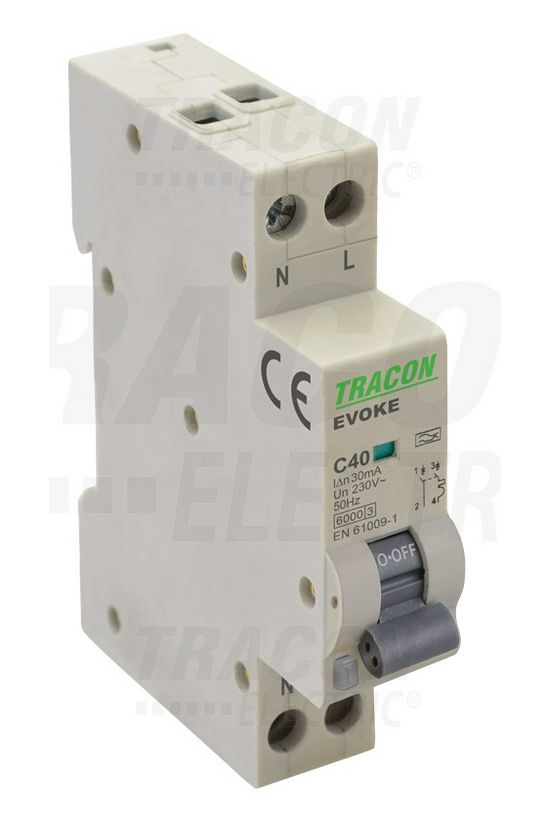Áramvédő(FI)-kismegszakító 1P+N 16A B-jelleg 0.03A AC-típus 1M TRACON - EVOKEB1603