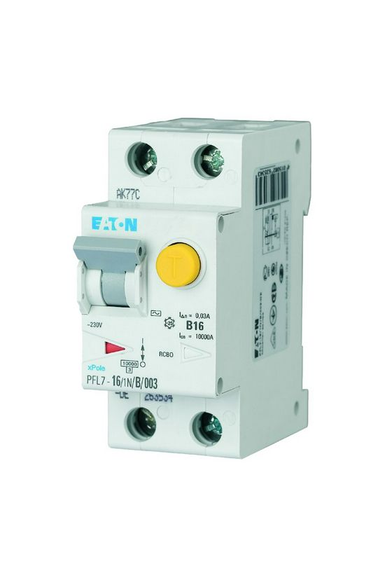 Áramvédő(FI)-kismegszakító 1P+N 16A C-jelleg 0.03A A-típus PFL7-16/1N/C/003-A-DE EATON - 263538