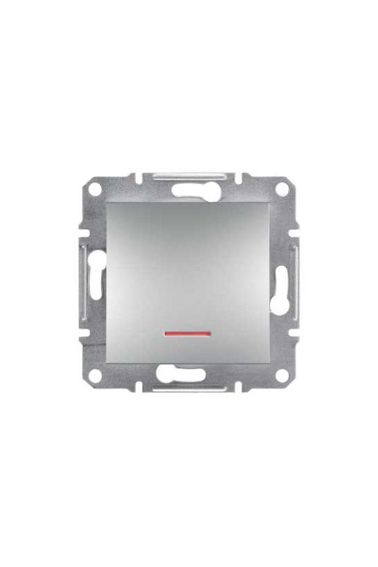 Asfora 101 1P kapcsoló +jelzőfény betét közp. fedéllel alumínium süllyesztett csavaros Schneider - EPH1430361