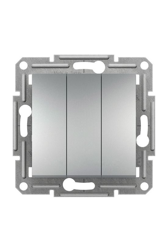 Asfora 101/3 3x1P kapcsoló betét teljes fedéllel 3M alumínium süllyesztett Schneider - EPH2100161