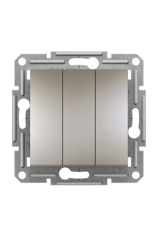 Asfora 101/3 3x1P kapcsoló betét teljes fedéllel 3M bronz süllyesztett billentyű/gomb Schneider - EPH2100169