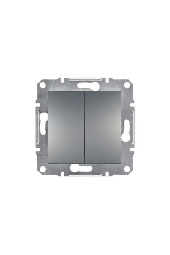 Asfora 105 2x1P csillárkapcsoló betét közp. fedéllel nemesacél süllyesztett rugós IP20 Schneider - EPH0300162