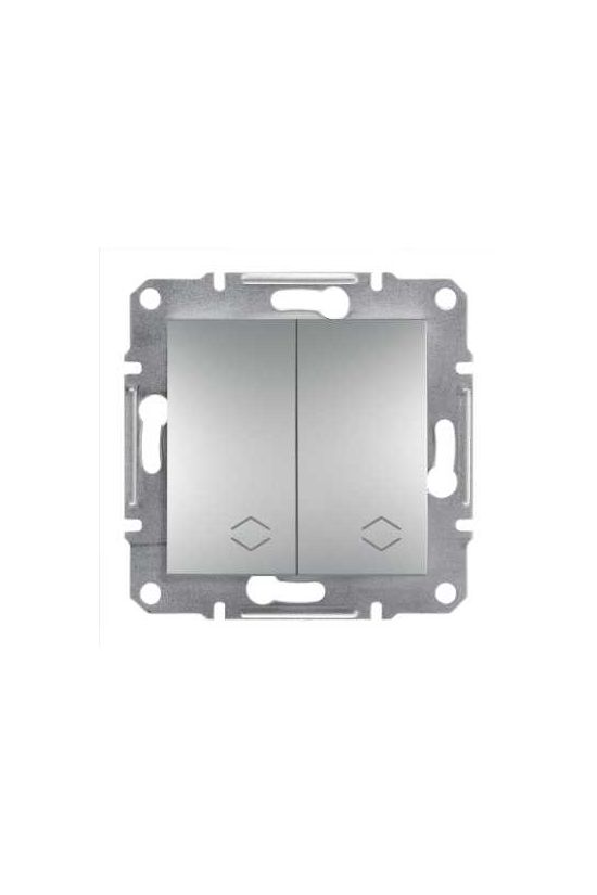 Asfora 106+6 kettős váltókapcsoló betét közp. fedéllel alumínium süllyesztett rugós Schneider - EPH0600161