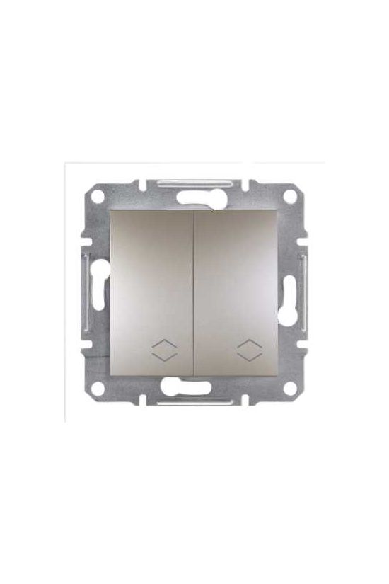 Asfora 106+6 kettős váltókapcsoló betét közp. fedéllel bronz süllyesztett rugós IP20 2- Schneider - EPH0600169