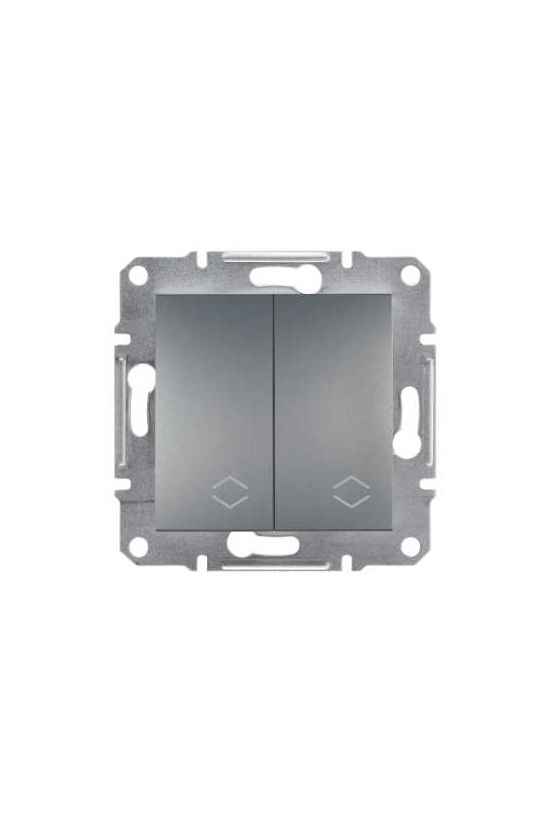 Asfora 106+6 kettős váltókapcsoló betét közp. fedéllel nemesacél süllyesztett rugós Schneider - EPH0600162