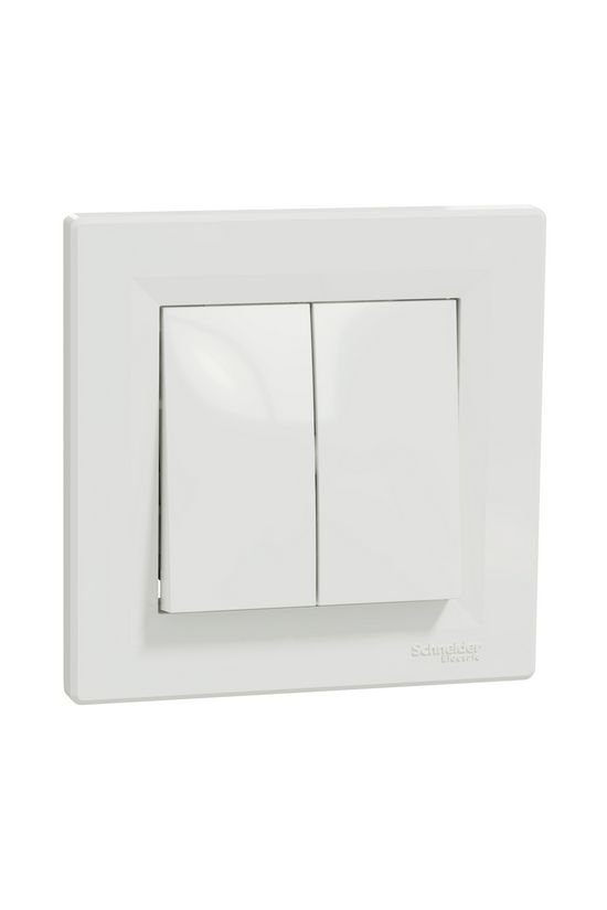 Asfora 106+6 kettős váltókapcsoló betét teljes fedéllel fehér süllyesztett csavaros Schneider - EPH0600121