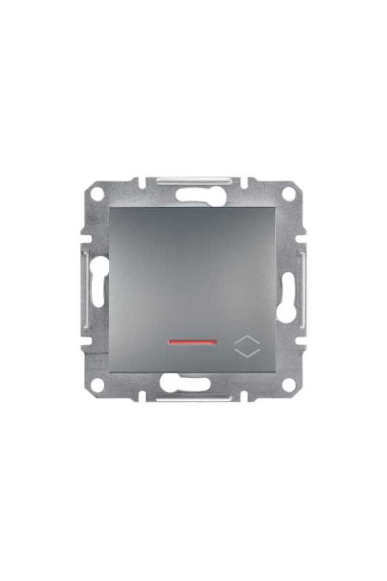 Asfora 106 váltókapcsoló +jelzőfény betét közp. fedéllel nemesacél süllyesztett Schneider - EPH1500362