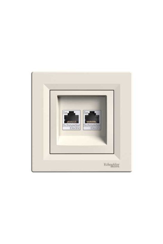 Asfora adatcsatlakozó dugalj UTP RJ45 8(8) Cat5e süllyesztett krém Schneider - EPH4400123