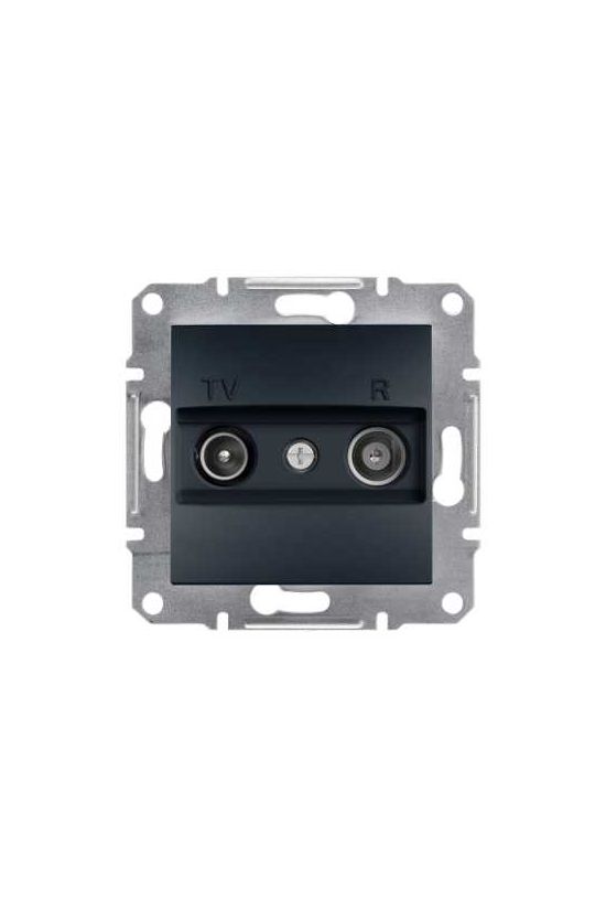 Asfora antenna aljzat TV-R süllyesztett komplett antracit 2-kimenet végzáró 1dB/860MHz Schneider - EPH3300171