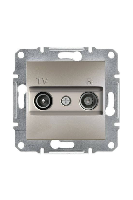 Asfora antenna aljzat TV-R süllyesztett komplett bronz 2-kimenet végzáró 1dB/860MHz Schneider - EPH3300169