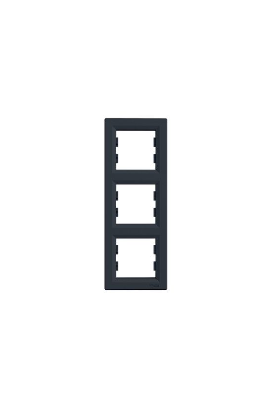 Asfora keret 3-as antracit függőleges műanyag Schneider - EPH5810371