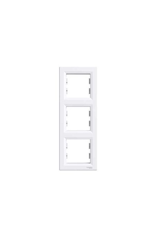 Asfora keret 3-as fehér függőleges műanyag Schneider - EPH5810321