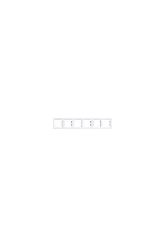 Asfora keret 6-os fehér vízszintes műanyag Schneider - EPH5800621