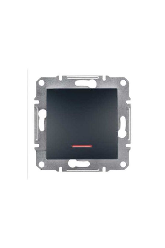 Asfora N101 nyomó betét közp. fedéllel 1- nyomógomb 1z antracit IP20 jelzőfény műanyag Schneider - EPH1600171