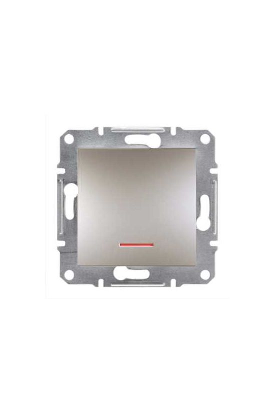 Asfora N101 nyomó betét közp. fedéllel 1- nyomógomb 1z bronz IP20 jelzőfény műanyag Schneider - EPH1600369