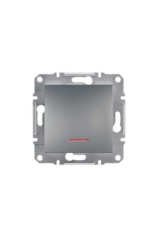 Asfora N101 nyomó betét közp. fedéllel 1- nyomógomb 1z nemesacél IP20 jelzőfény műanyag Schneider - EPH1600362